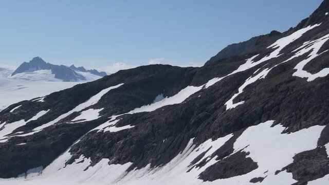 Aerial of the Harding Icefiend and mountains in Kenai Fjords National Park, Alaska
