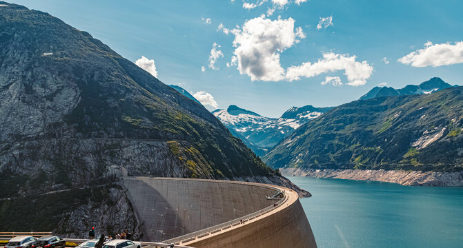 Beautiful alpine summer view at the famous Koelnbreinsperre dam, Maltatal, Kaernten, Austria