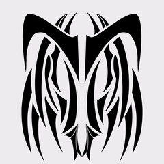 Tattoo tribal graphic design illustratin art, abstract art style fantasy tribal art,