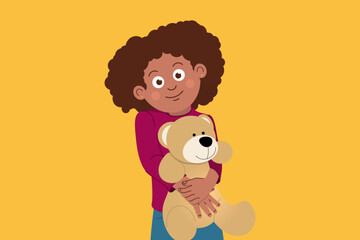 child with teddy bear