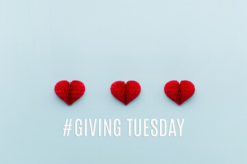 Giving Tuesday, global day of charitable giving after Black Friday shopping day concept.
