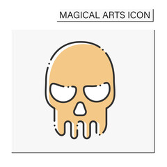  Skull symbol color icon. Death. Mystic instrument with big energy. Magical arts concept. Isolated vector illustration