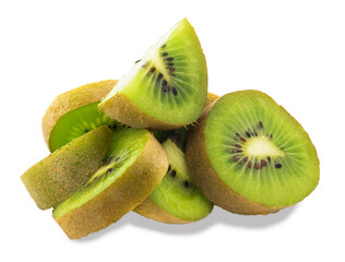 kiwi isolated. slices of kiwi on a white background. kind of fruit. food.
