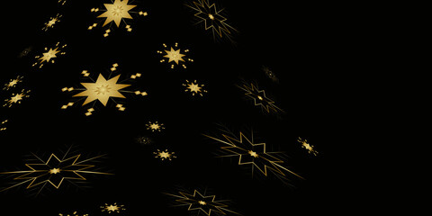 Modern black and gold background with snowflake design