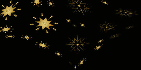 Modern black and gold background with snowflake design
