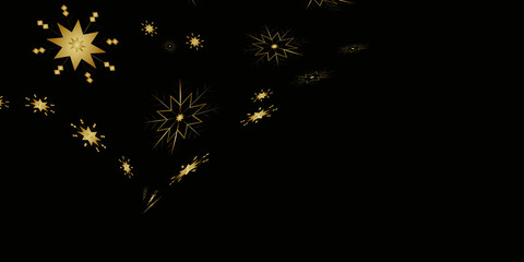 Modern black and gold background with snowflake design