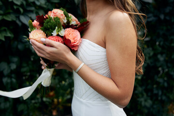 bride with bouquet