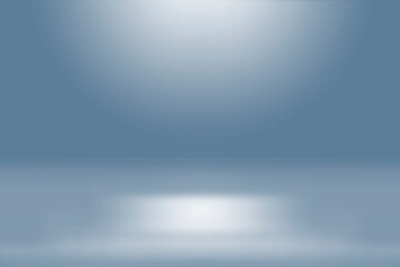 Blue empty room studio gradient. Background for product. Wallpaper display product.