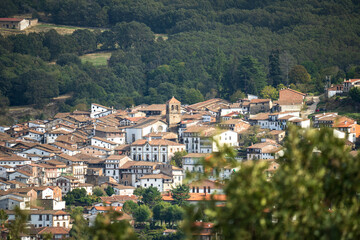 Fototapeta na wymiar Candelario, in the province of Salamanca during a sunny summer day