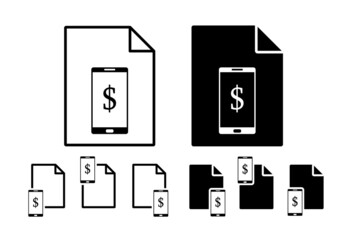 Mobile banking vector icon in file set illustration for ui and ux, website or mobile application