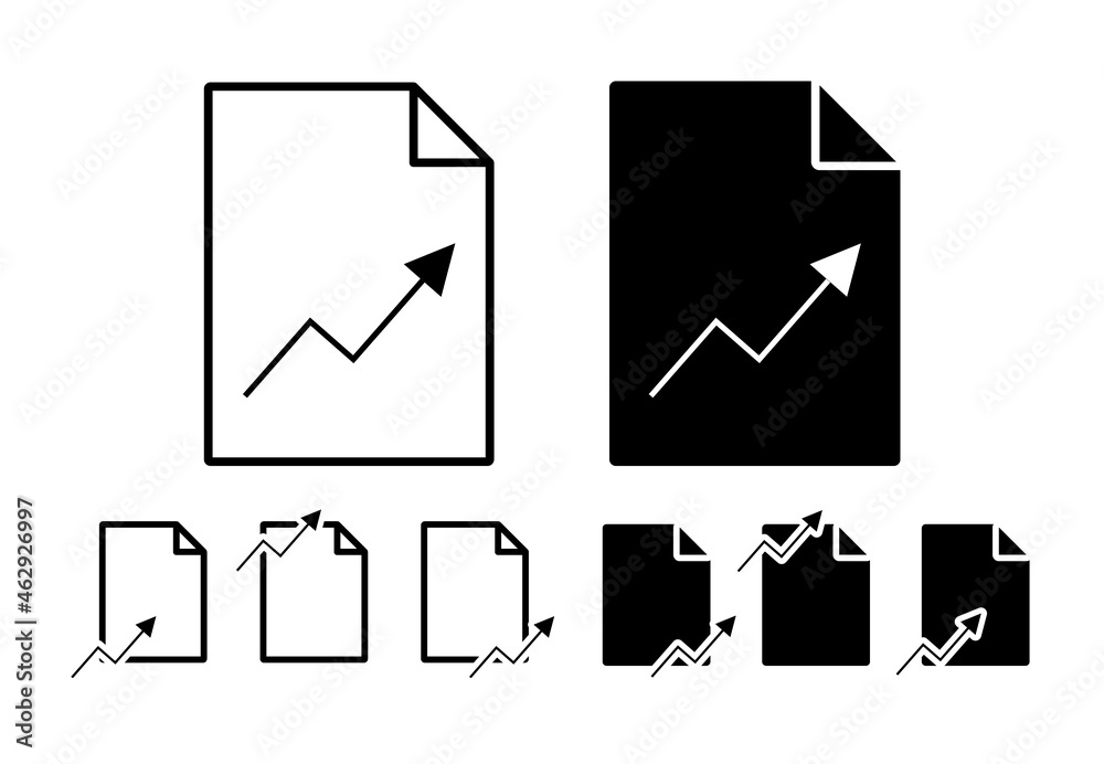 Poster chart arrow vector icon in file set illustration for ui and ux, website or mobile application