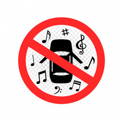 loud music from auto car prohibited sign
