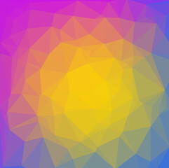 Bright Poligonal Yellow And Blue Background, Vector Illustration