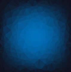 New Years Card With Blue Poligonal Background, Vector Illustration