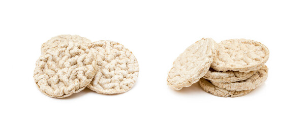 Cereal puffed sandwiches isolated on white background