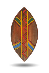 Wooden symbol colorful African,Indian,mexican style. Isolated on white background. This has...