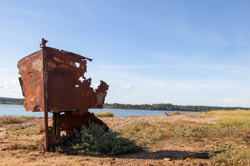 Rusty boat on the beach