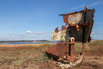 Rusty boat on the beach