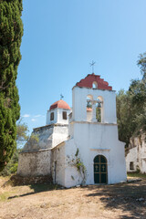 Fototapeta na wymiar The church of Estavromenos in Nymfes village, Corfu, Greece