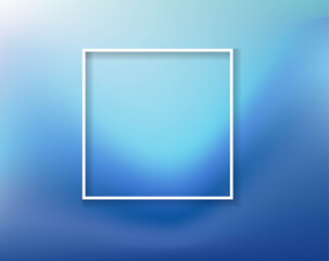 Blue Marine Backgrond With White Frame With Gradient Background, Vector Illustration