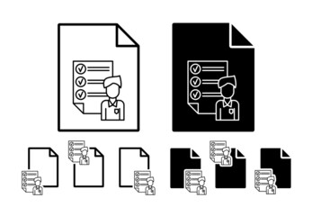 Corporate and business, cv, report, resume, skills vector icon in file set illustration for ui and ux, website or mobile application