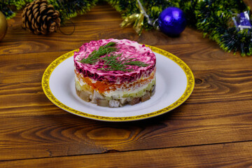 Traditional russian salad 