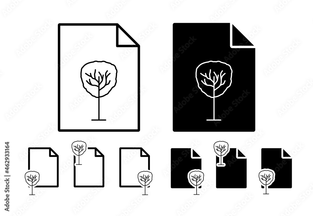 Aufkleber tree outline vector icon in file set illustration for ui and ux, website or mobile application