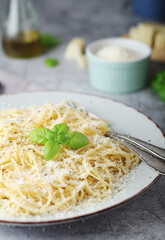 Spaghetty with italian cheese pecorino romano