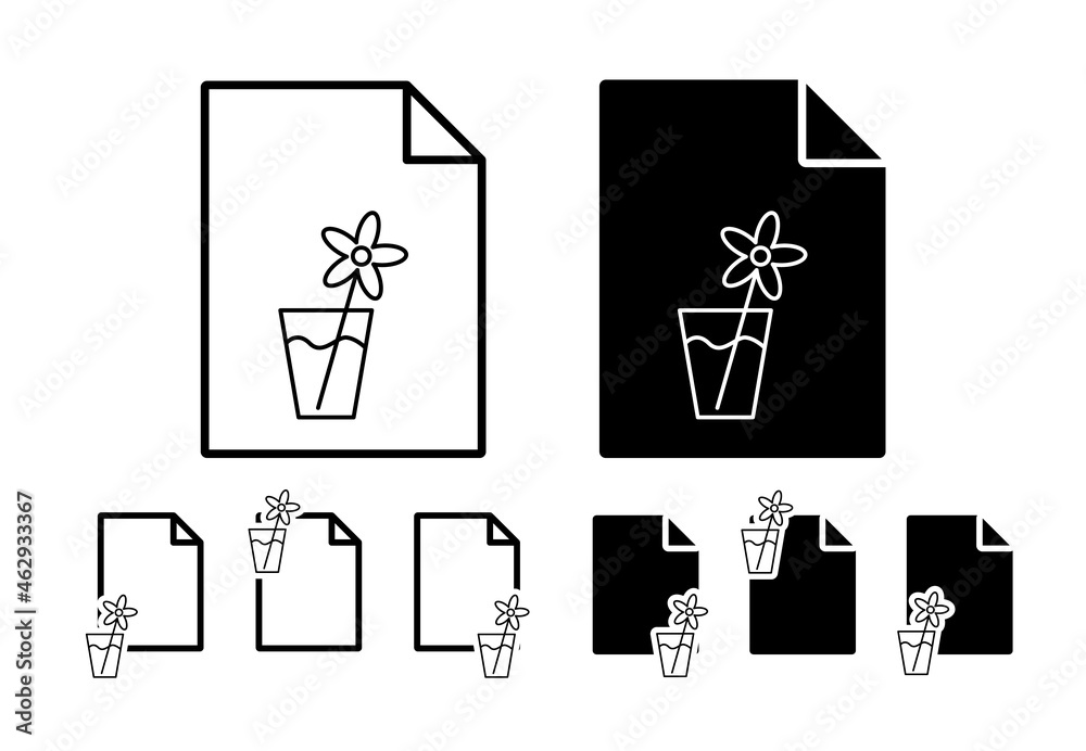 Poster sprout outline vector icon in file set illustration for ui and ux, website or mobile application