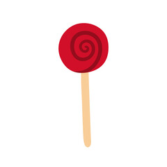 cute hand-drawn cartoon red lollipop. vector image isolated on a white background