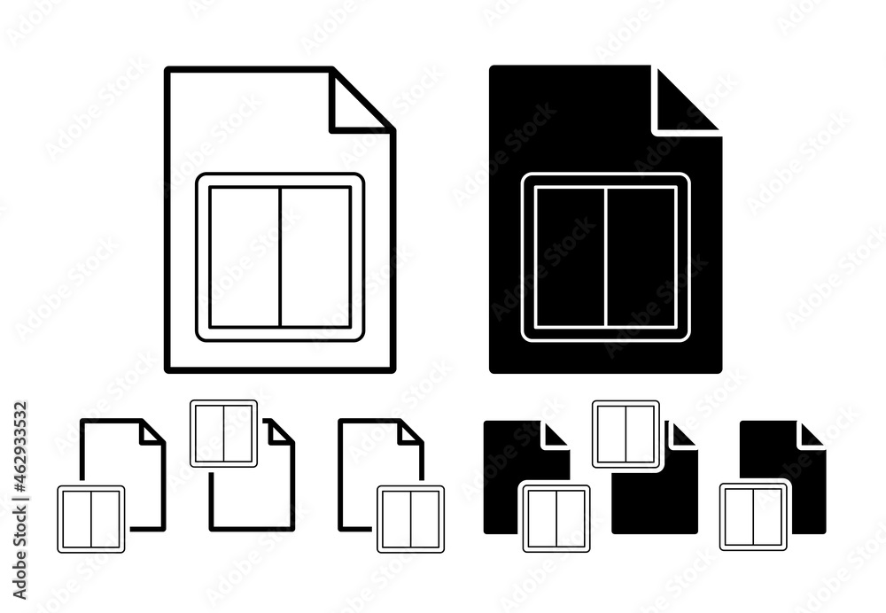 Poster switch outline vector icon in file set illustration for ui and ux, website or mobile application
