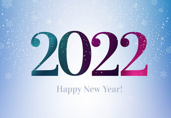 New Year Poscard With Text With Gradient Mesh, Vector Illustration