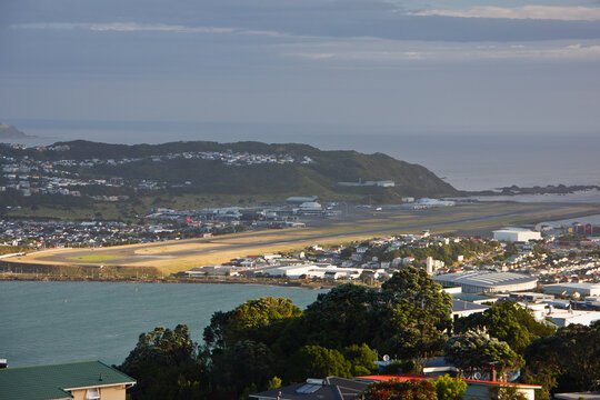 Scenic View Of Wellington Airport In New Zealand
