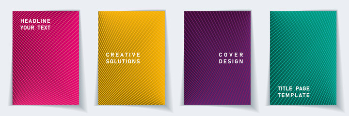 Crossed lines halftone cover page templates batch