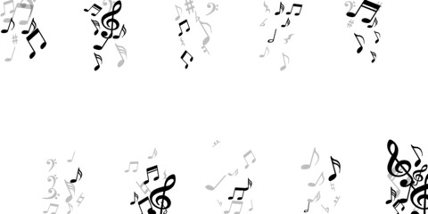 Music notes cartoon vector illustration. Audio