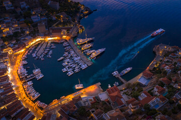 View of the amazing Hydra island, Greece.