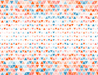 Border triangles halftone pattern. Triangular fade elements banner background. Pixel