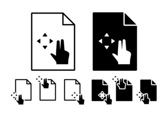 Hand, fingers, gesture, move, rotate vector icon in file set illustration for ui and ux, website or mobile application