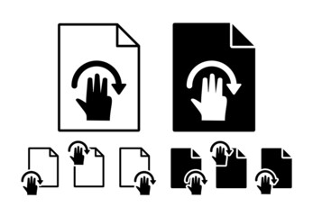 Hand, fingers, gesture, swipe, rotate, right vector icon in file set illustration for ui and ux, website or mobile application