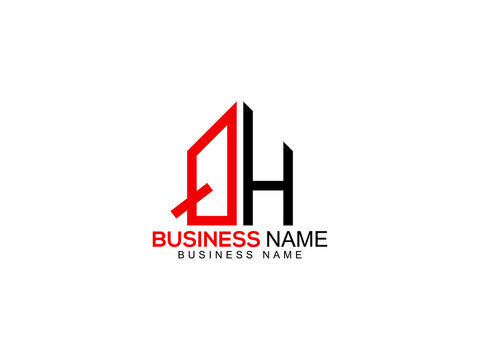 Letter QH initial logo, Creative Qh q&h Logo Icon Vector For Your Simple Brand or any type of business