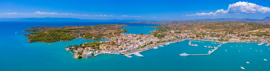 Naklejka na ściany i meble View of the picturesque coastal town of Porto Heli, Peloponnese, Greece.