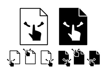 Hand, fingers, gesture vector icon in file set illustration for ui and ux, website or mobile application