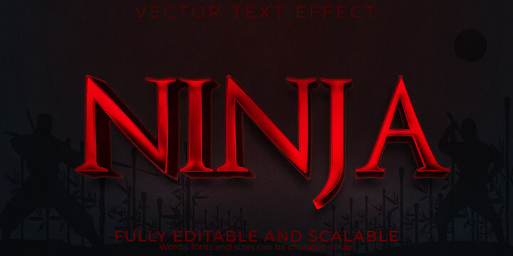 Ninja Samurai Text Effect, Editable Kungfu And Warrior Text Style