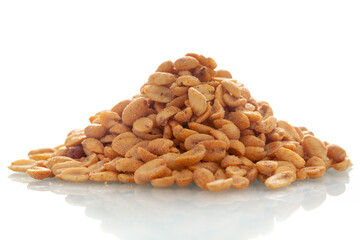 Close-up of Heeng jeera Peanuts mixture Indian namkeen (snacks),  Indian spicy snacks (Namkeen), in...