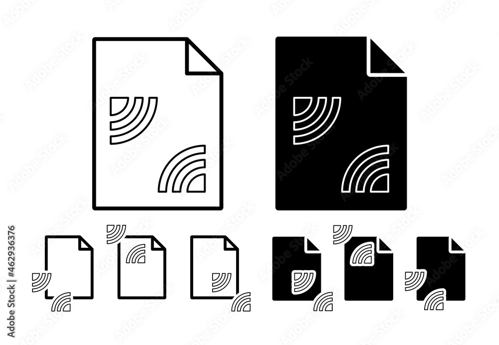 Poster signal sign vector icon in file set illustration for ui and ux, website or mobile application