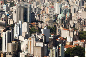 Fototapeta na wymiar SAO PAULO BRAZIL CITY AERIAL VIEW. High quality photo