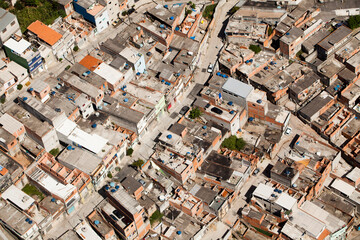 Fototapeta premium SAO PAULO BRAZIL CITY AERIAL Condominium - Slum - Favela. VIEW. High quality photo