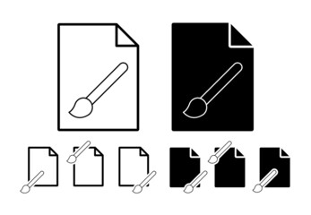 Brush sign vector icon in file set illustration for ui and ux, website or mobile application