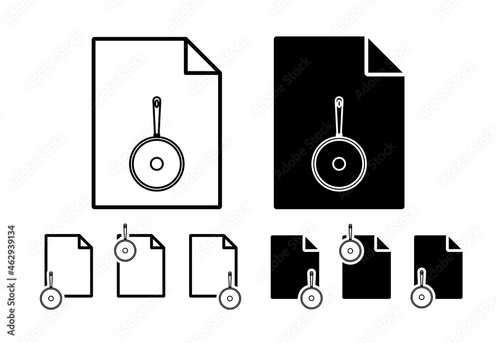 Aufkleber frying pan simple line vector icon in file set illustration for ui and ux, website or mobile applica