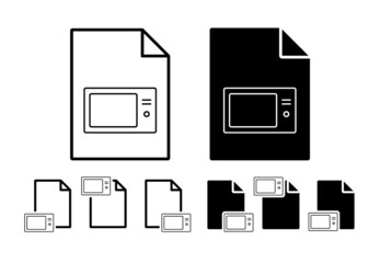 Microwave simple line vector icon in file set illustration for ui and ux, website or mobile application